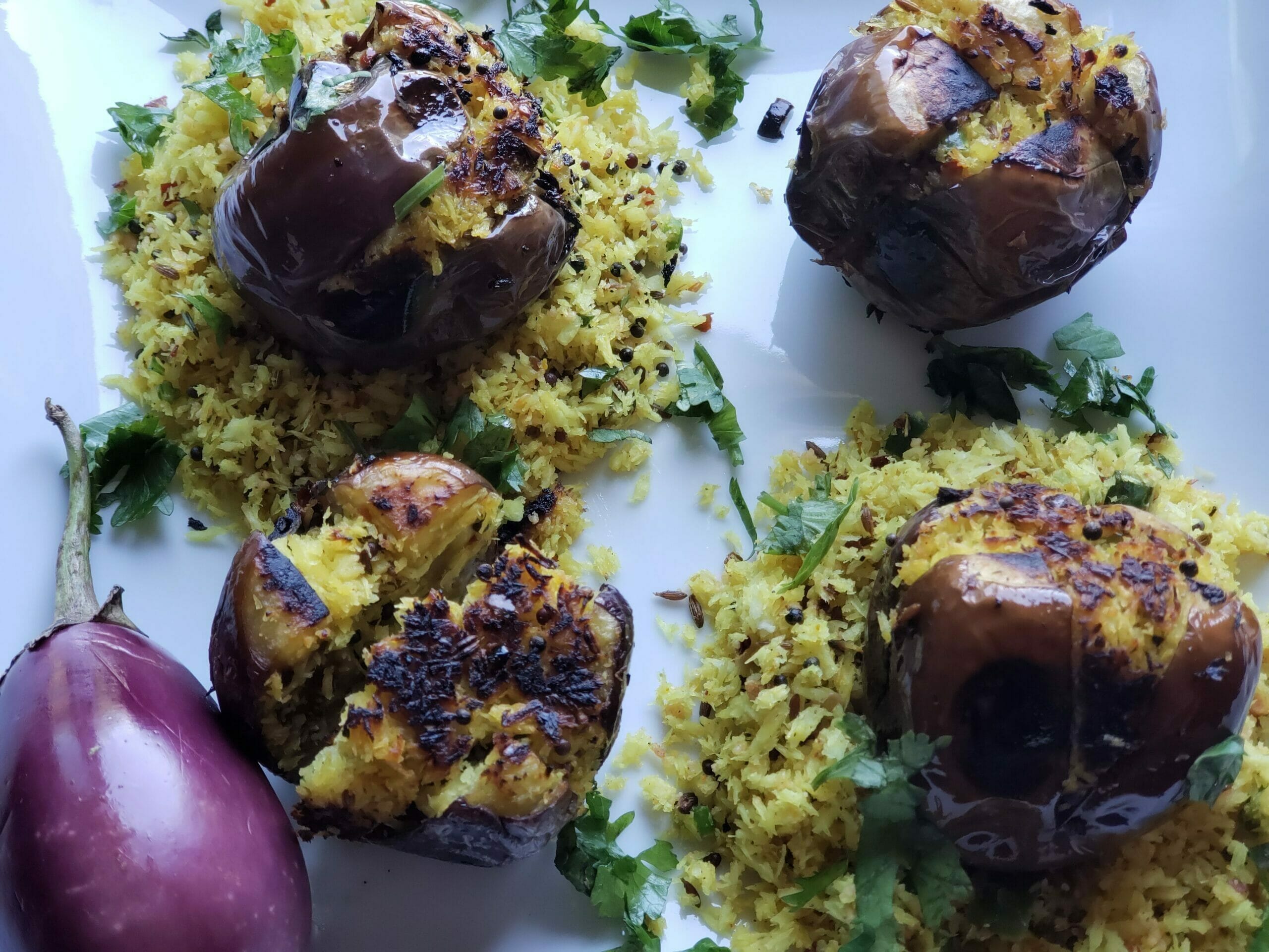 Gluten Free Stuffed and Roasted Eggplant