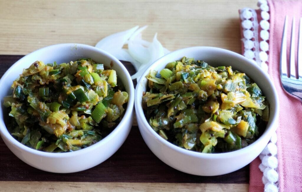 Spring Onions or Scallions Dish With Besan​