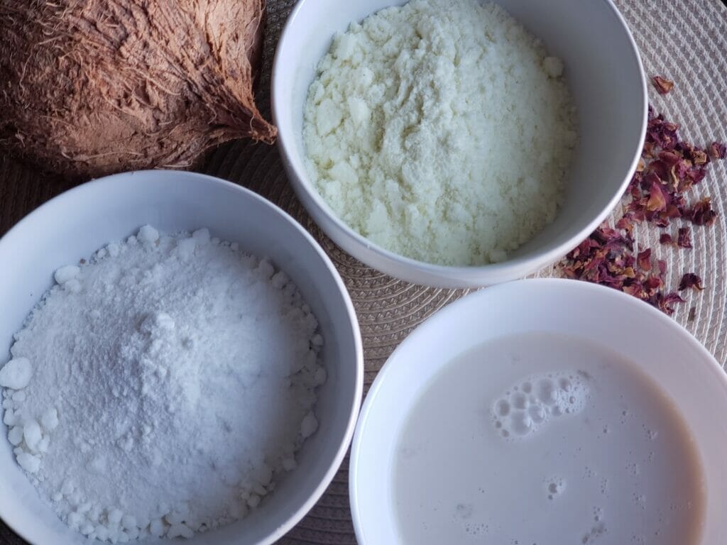 Gulab Kaju Barfi Ingredients in Bowl