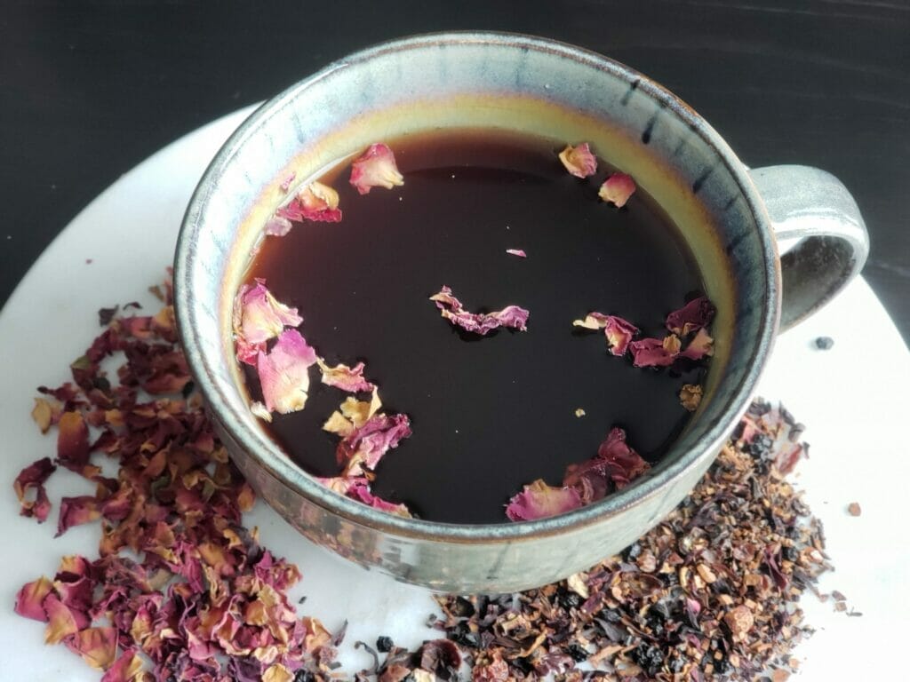 Hibiscus and Rose Tea Green Cup