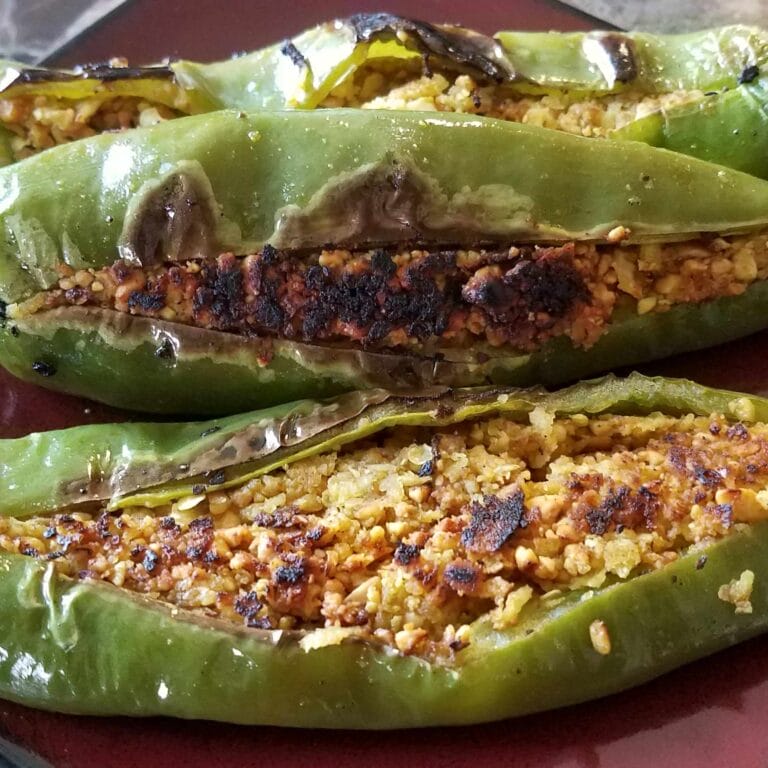 Stuffed and Roasted Hatch Chile Peppers